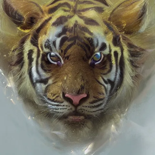 Image similar to a beautfiul award winning aesthetic commission of an antrho albino tiger wearing a yellow-black padded hooded puffer jacket,digital art,art by greg rutkowski,character design by charles bowater,ross tran,photorealistic,detailed face,hyperdetailed,western comic,2021,artstation,deviantart,unrela engine 5