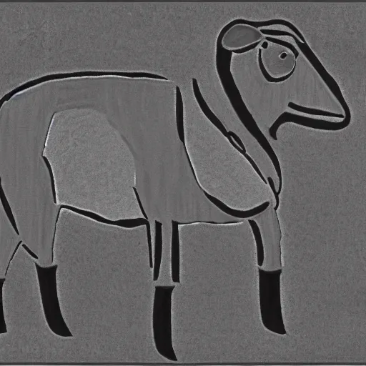 Prompt: one-line qrafic art sheep gray scale
