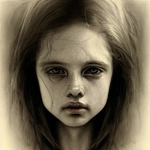 Image similar to hyperrealist portrait photo of a young gynoid by sally mann and alan lee, fantasy, photo realistic, dynamic lighting, artstation, poster, volumetric lighting, very detailed faces, award winning, full face, symmetry