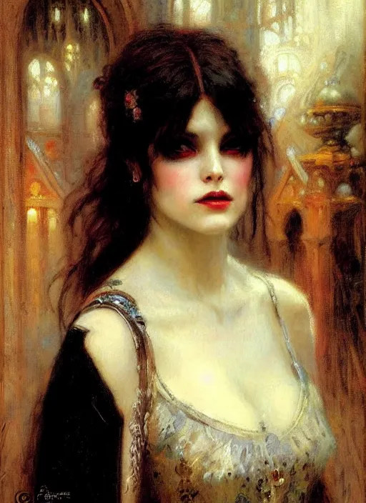 Image similar to gothic princess portrait. by gaston bussiere