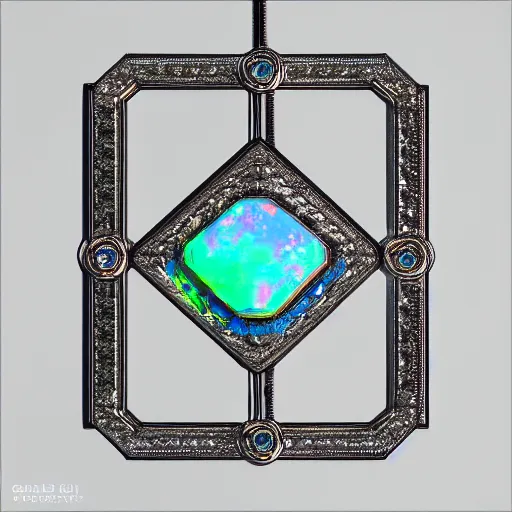 Image similar to opal crystal, orb, jewelry complex sacred geometry, artstation, 8k, magical, elegant, fantasy, highly detailed, art deco, relic, elegant, art noveau