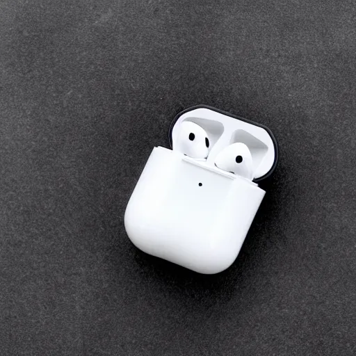 Image similar to black airpods pro case with marshmallow design on the case, studio, product photo