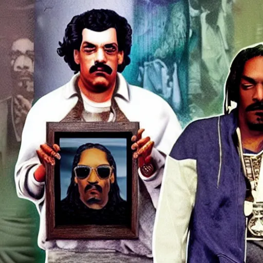 Prompt: pablo escobar with snoop dogg, realistic