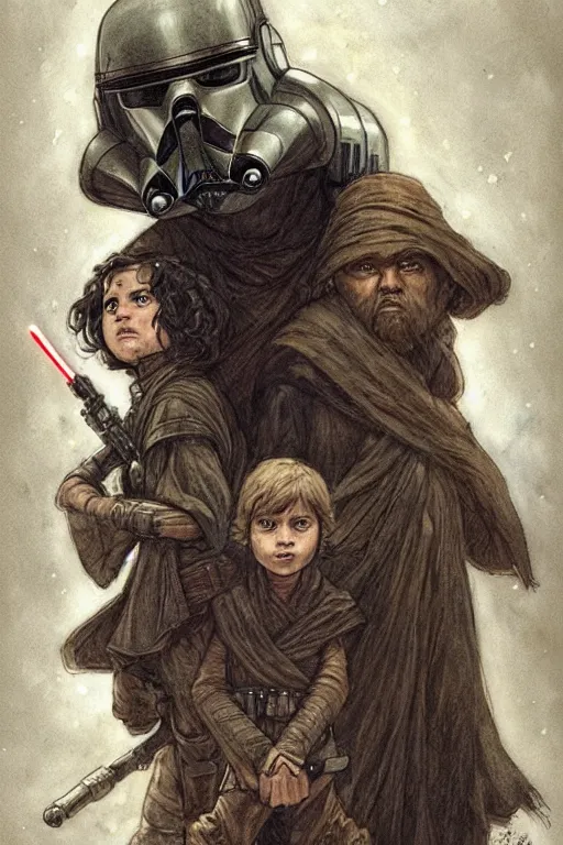 Prompt: star wars, by jean - baptiste monge