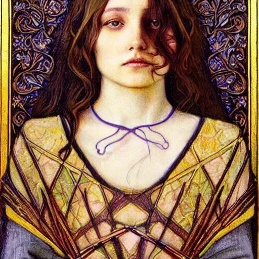 Image similar to detailed realistic beautiful young medieval queen face portrait by quinton hoover, art nouveau, symbolist, visionary, gothic, pre - raphaelite