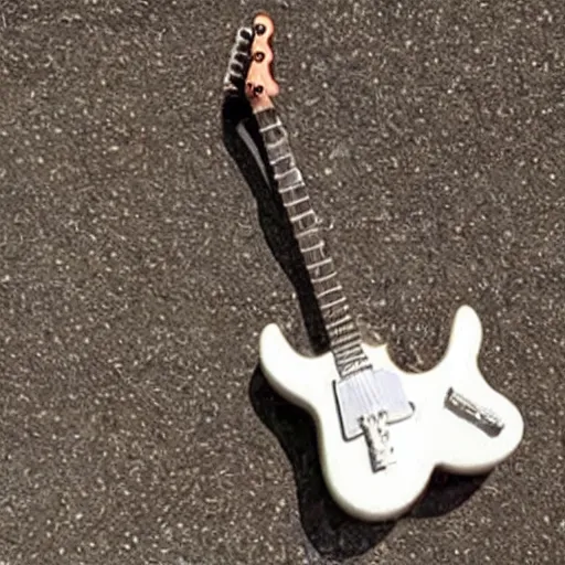 Image similar to an electric guitar made entirely out of spikes
