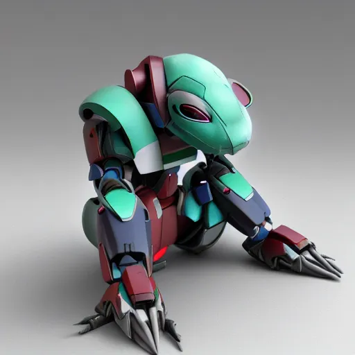 Image similar to 3 d gunpla, lizard, i robot style, pastelle colors, toy, hard surface, octane render