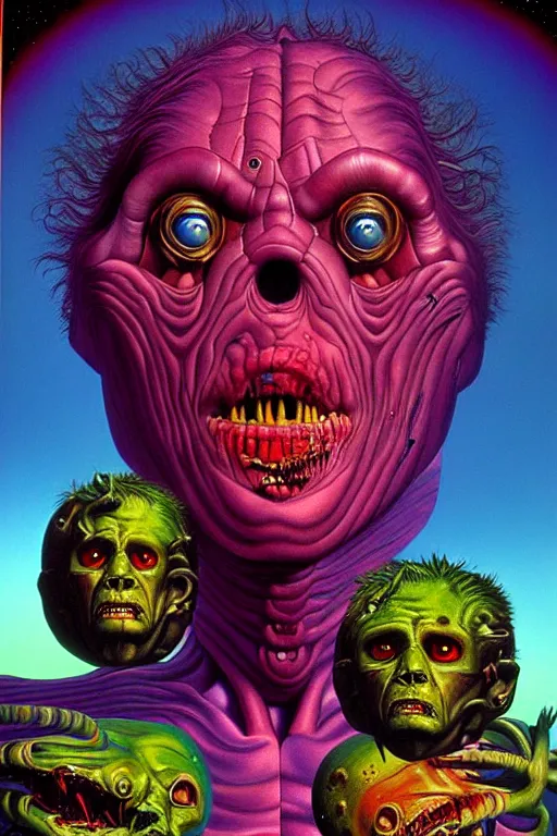 Prompt: a hyperrealistic painting of a cinematic space opera horror by chris cunningham, lisa frank, richard corben, highly detailed, vivid color,