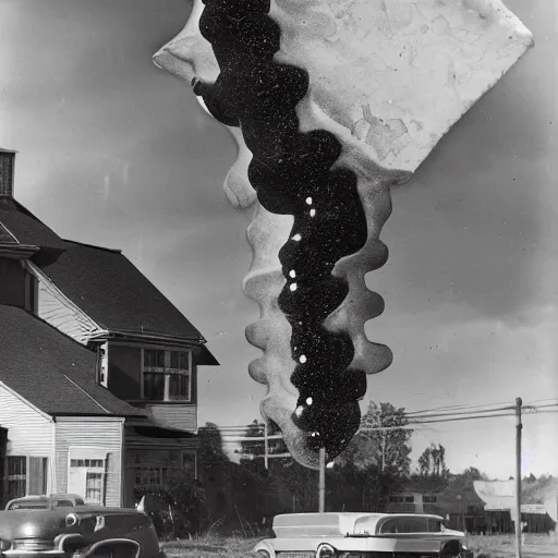 Image similar to giant gummy bear explosion in wisconsin, catastrophe, accident, 1 9 4 7