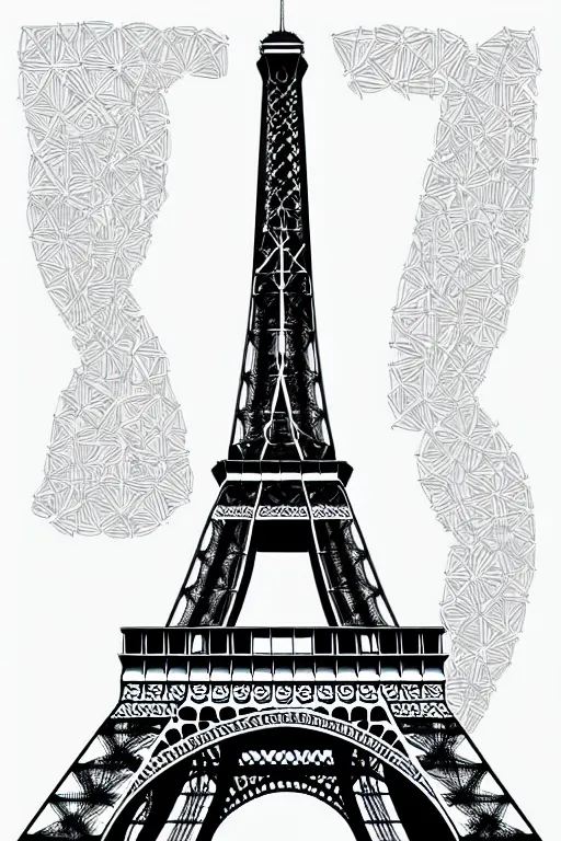 Image similar to minimalist boho style art of the eiffel tower, illustration, vector art