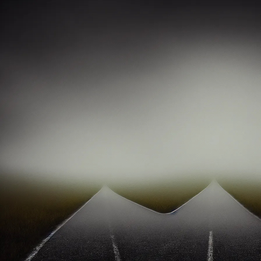 Prompt: atmospheric abstract artwork about a road towards a clearing horizon.