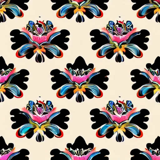 Image similar to floral pattern painting, digital art, repeating pattern