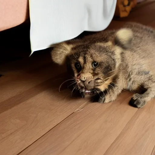 Prompt: a scary creature is under my bed.