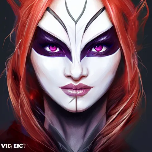 Image similar to face of vi from arcane, centered, symmetrical, artgerm, artstation