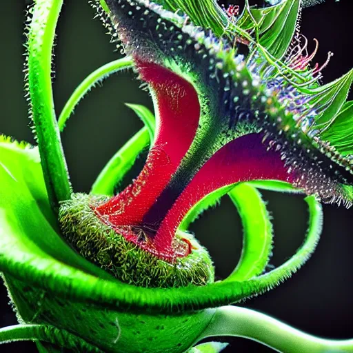 Image similar to stunning award winning hyperrealistic hdr 8 k highly detailed photo of a carnivorous plant eating garry busey, carnivorous plant, 🌱,