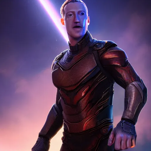 Image similar to if Mark Zuckerberg was Thanos, cinematic, epic, cool, photo realistic, 4k, high detail