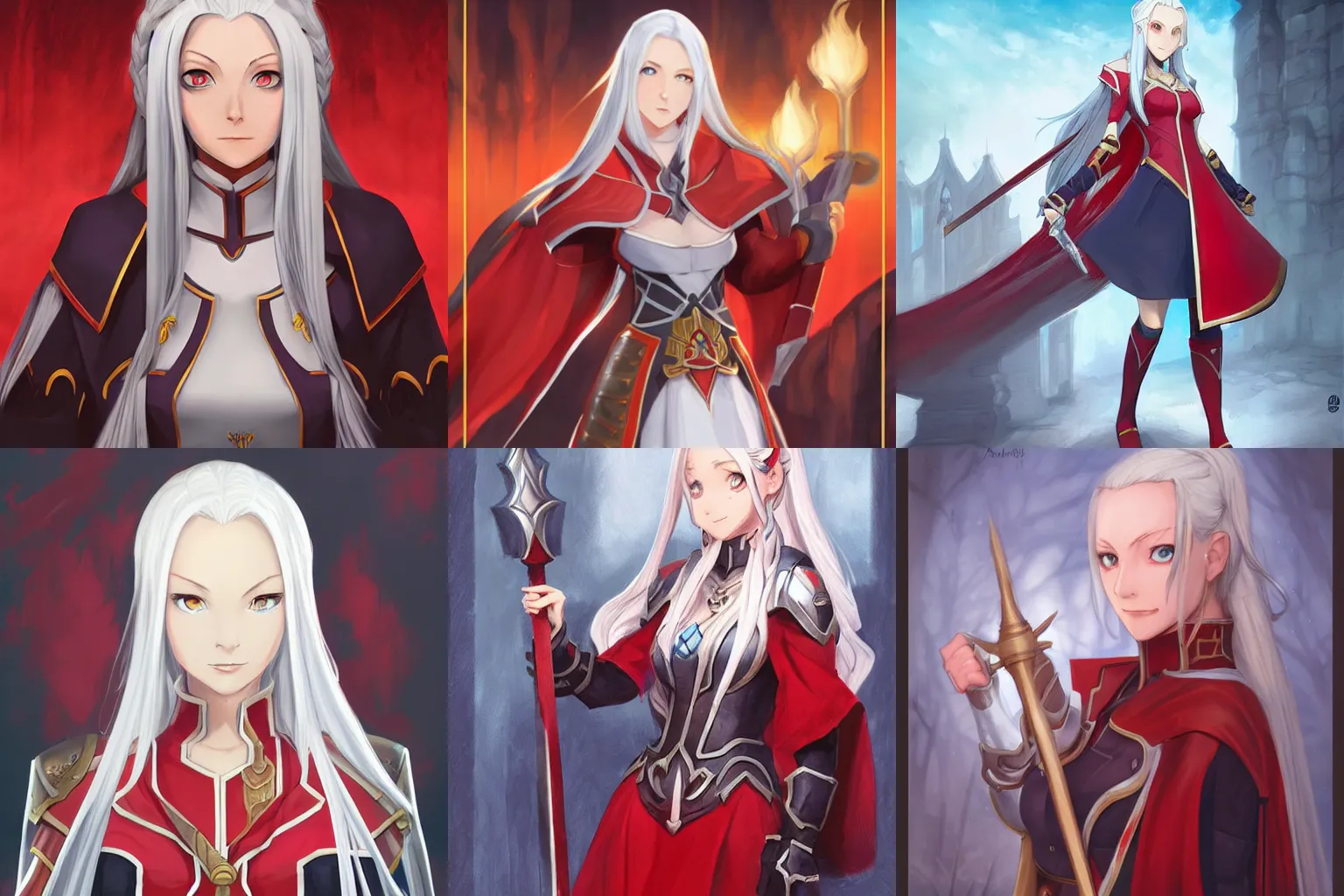 Prompt: Edelgard from Fire Emblem made by Andreas Rocha