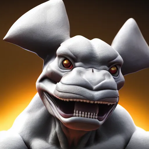 Image similar to photography of a realistic machoke animal, ultra detailed, 8 k, cinematic lighting, natural background, trending on artstation, pokemon