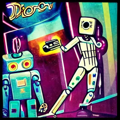 Prompt: “1970s robot disco”