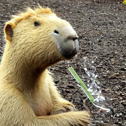 Prompt: capybara smoking a blunt