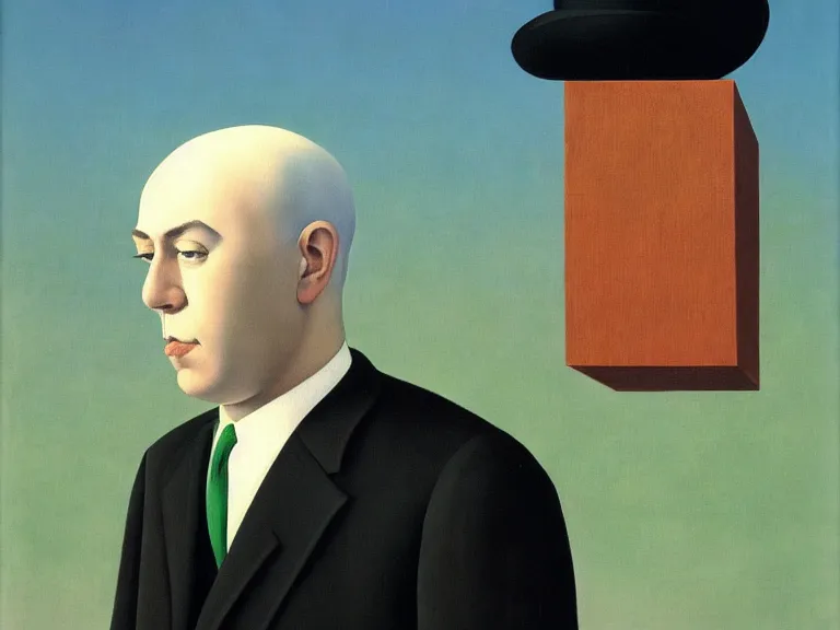 Prompt: beautiful painting by rene magritte, high detail, high resolution