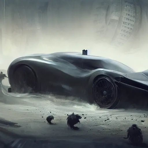 Prompt: long and heavy car, elegant, digital painting, concept art, smooth, sharp focus, art style from Wang Ke and Greg Rutkowski and Bruce Kaiser and Scott Robertson and Dmitry Mazurkevich and Doruk Erdem and Jon Sibal, small style cue from Blade Runner and Minority Report and iRobots