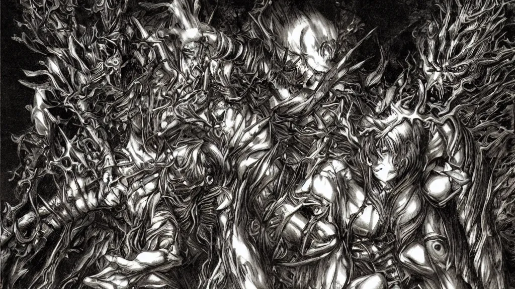 Image similar to Qliphoth , Berkerk, godhand, by Kentarō Miura,