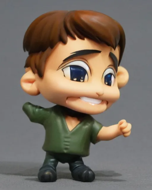 Prompt: a cute little plastic chibi statuette of jerma 9 8 5 on computer, ebay listing, product picture, advertisement, thumbnail