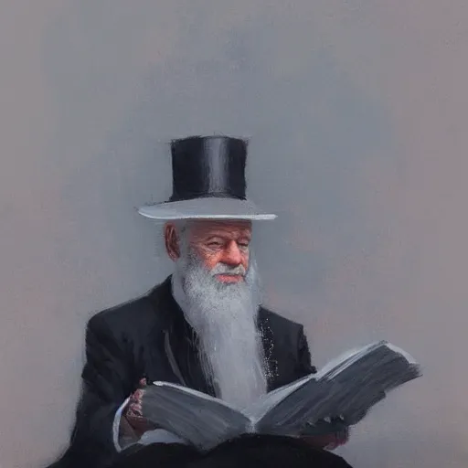 Prompt: joe biden dressed as hasidic rebbe, jewish devotional presidential portrait by greg rutkowski