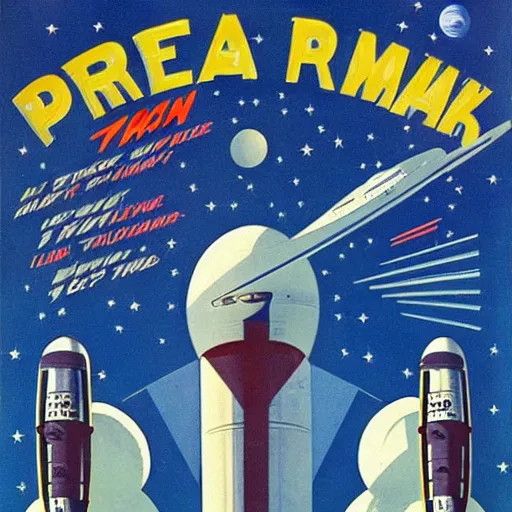 Prompt: ! dream american atompunk space race propoganda poster circa 1 9 6 0 s