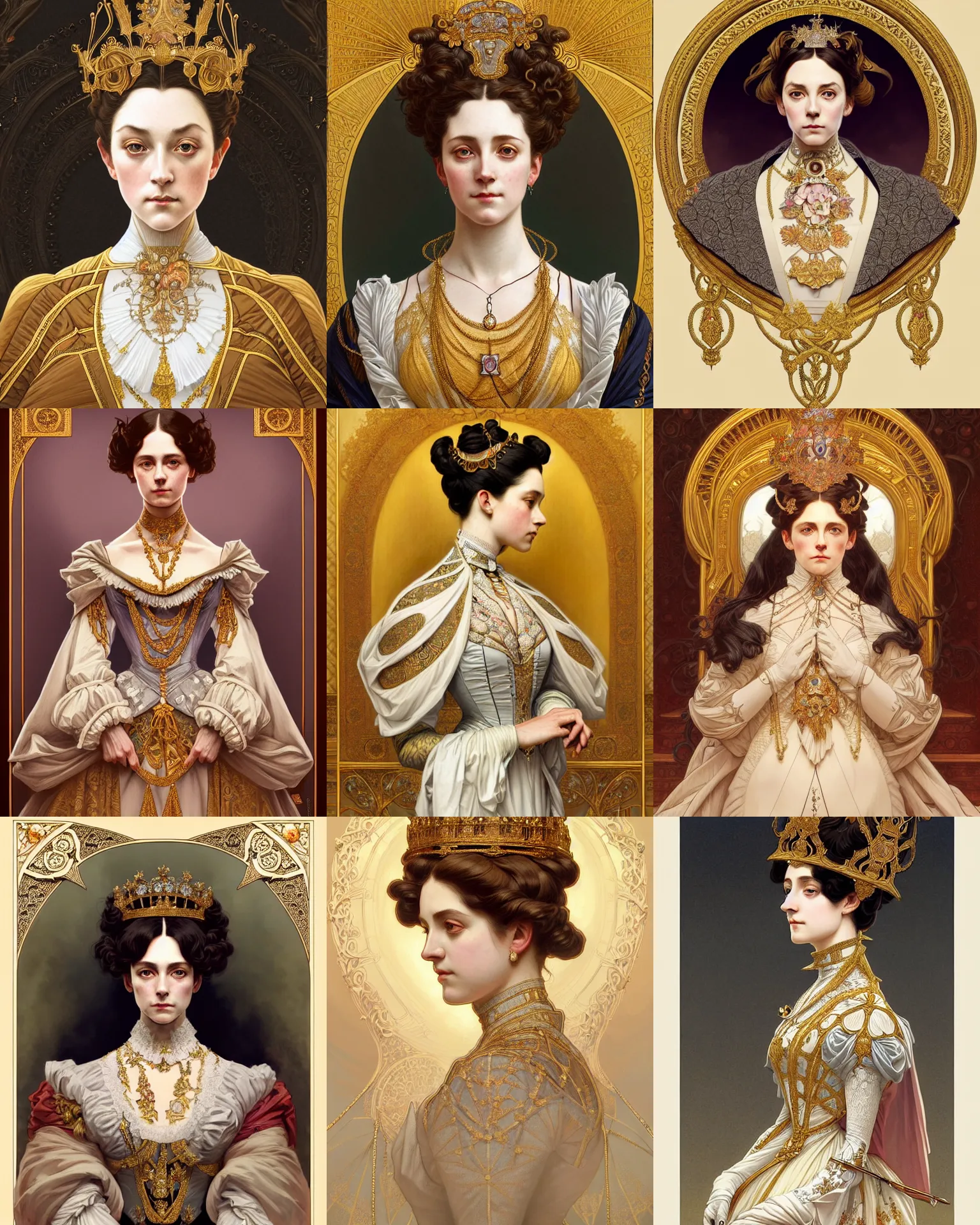 Prompt: symmetry!!!!!! portrait of a victorian queen, wearing ornate clothing, ultra detailed, elegant, intricate, anime, dynamic lighting, digital art, digital painting, artstation, wlop, sharp focus, illustration, art by artgerm and greg rutkowski and alphonse mucha, 8 k