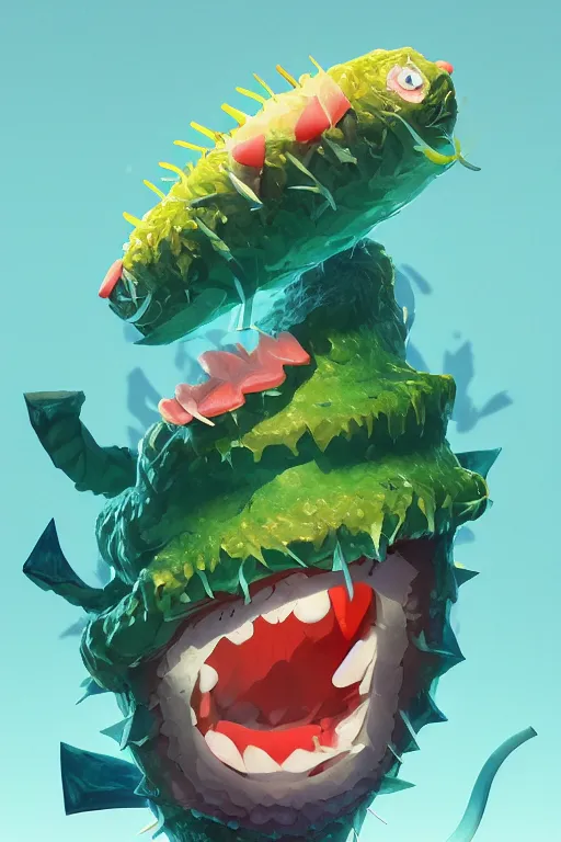 Image similar to 3 d render creature animal sushi cristal very big eye roots cactus elemental flush of force nature micro world fluo fishscale, comics gta 5 cover, official fanart behance hd artstation by jesper ejsing, by rhads, makoto shinkai and lois van baarle, ilya kuvshinov, ossdraws