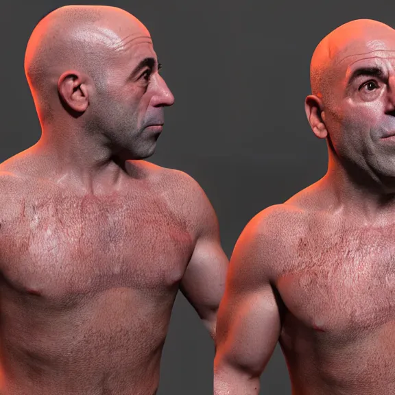 Prompt: Joe rogan T posing 3d render model