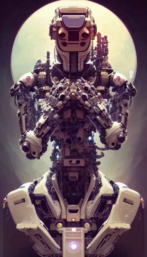 Image similar to symmetry!! portrait of a robot astronaut, floral! horizon zero dawn machine, intricate, elegant, highly detailed, digital painting, artstation, concept art, smooth, sharp focus, illustration, art by artgerm and greg rutkowski and alphonse mucha, 8 k