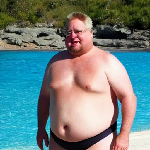 Image similar to photo of a fat english teacher in a speedo