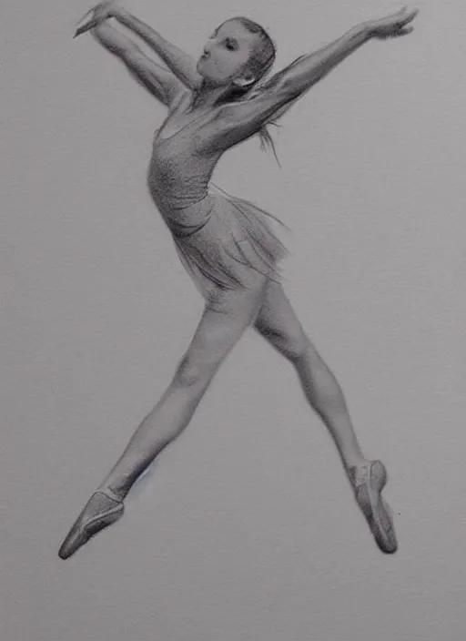 Image similar to gorgeous graceful graphite gesture drawing of a ballerina dancing through time and space, highly detailed, smooth, focus