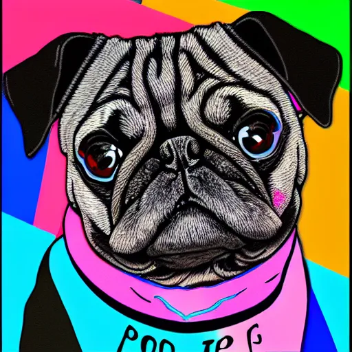 Image similar to pop art pug