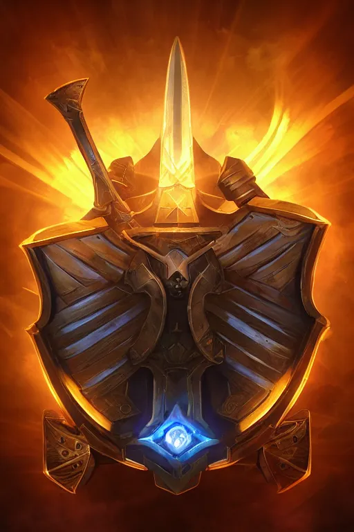 Image similar to shield fantasy epic legends game icon stylized digital illustration radiating a glowing aura global illumination ray tracing hdr fanart arstation by ian pesty and katarzyna da „ bek - chmiel