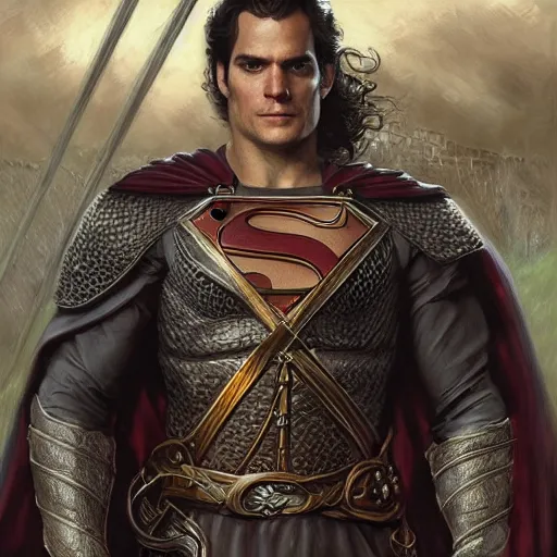 Prompt: Henry Cavill as a fantasy D&D character, portrait art by Donato Giancola and James Gurney, digital art, trending on artstation