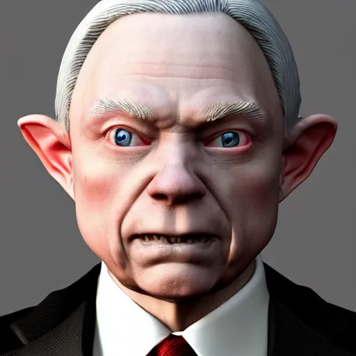 Image similar to Jeff Sessions that looks like Gollum, medieval fantasy, digital art, 8k resolution, artstation