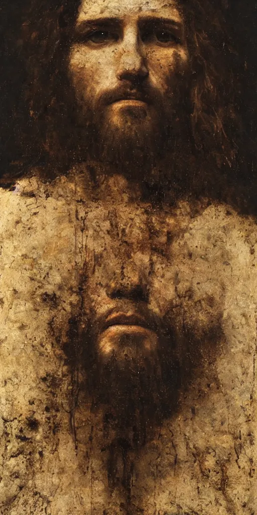 Prompt: portrait of jesus christ on the cross, by nicola samori, painting, 8 k, high detail