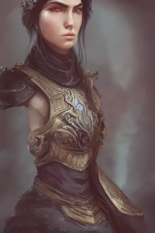 Prompt: character concept art of a medieval fantasy human, extremely detailed, beautiful, focus, portrait, digital painting, artstation, deviantart, behance, cinematic, dof