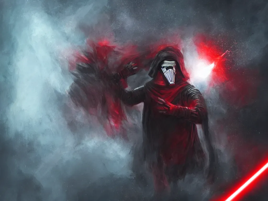 Prompt: kylo ren animatronic figure being blown out into space, experiencing explosive decompression, view from outside the ship, gory and graphic, deep focus, futuristic sci fi, intricate, highly detailed, digital painting, artstation, concept art, matte, sharp focus