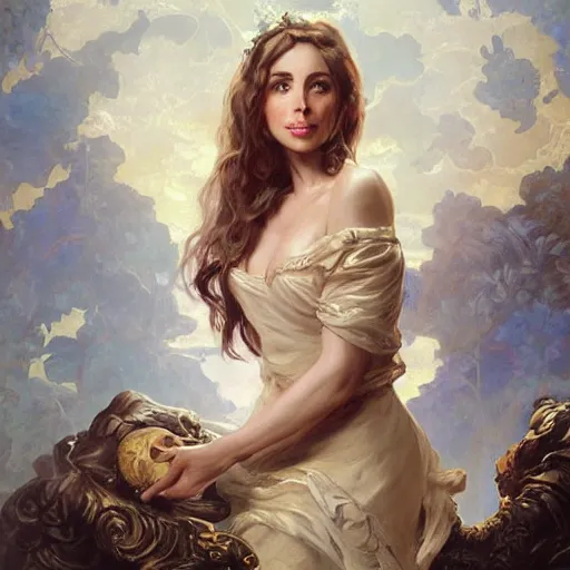 Prompt: a fantasy style portrait painting of rachel lane / alison brie / sally kellerman hybrid in the style of francois boucher oil painting unreal 5 daz. rpg portrait, extremely detailed artgerm greg rutkowski alphonse mucha