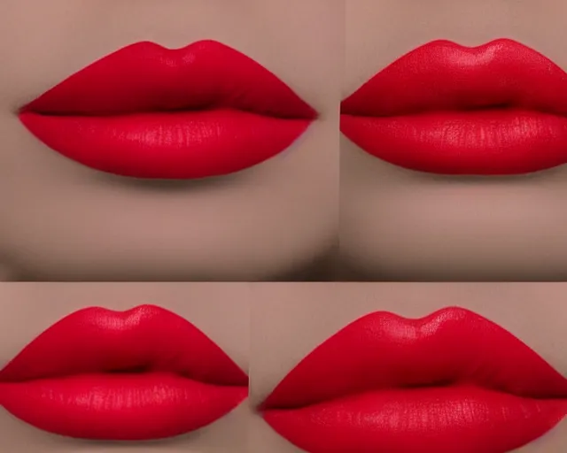 Image similar to big plump lips with red lipgloss reflecting