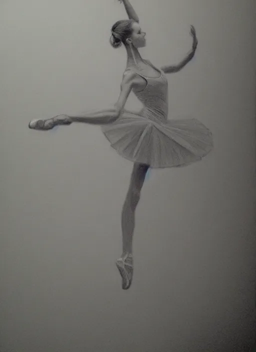 Prompt: gorgeous graceful graphite gesture drawing of a ballerina dancing through time and space, highly detailed, smooth, focus