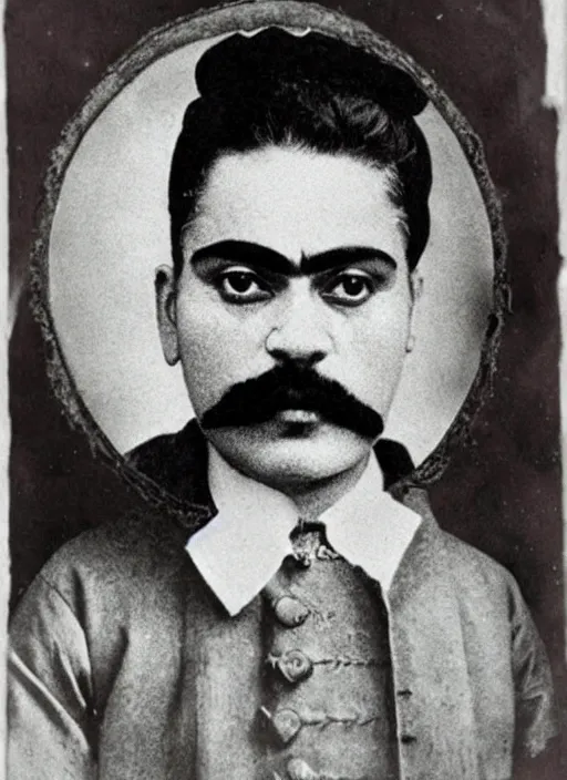 Image similar to Emiliano zapata in Frida Kahlo style