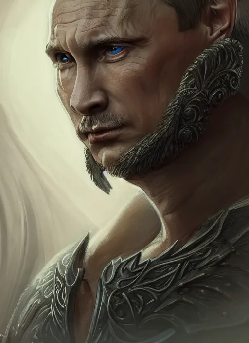 Image similar to vladimir putin, d & d, fantasy, intricate, elegant, highly detailed, digital painting, artstation, concept art, sharp focus, illustration