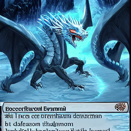 Prompt: ice dragon eternally sleeping in the permafrost has decided to wake up to rule them all