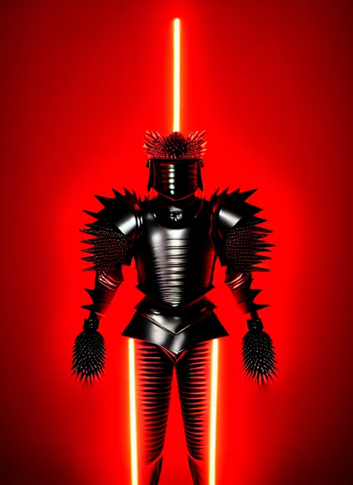 Prompt: a striking cinematic full body manga portrait of a long black haired teenager wearing imposing red jagged spiked plate armour and glowing with red energy by hirohiko araki and beeple, fine details, digital art, character concept art, volumetric lighting, cinematic light, photorealistic